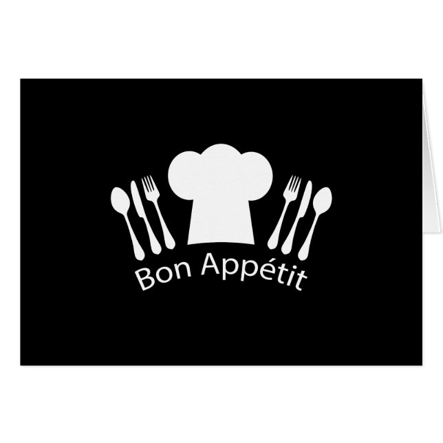 Fransk restaurangkockhatt för gourmet hälsningskort (Framsidan Horizontal)