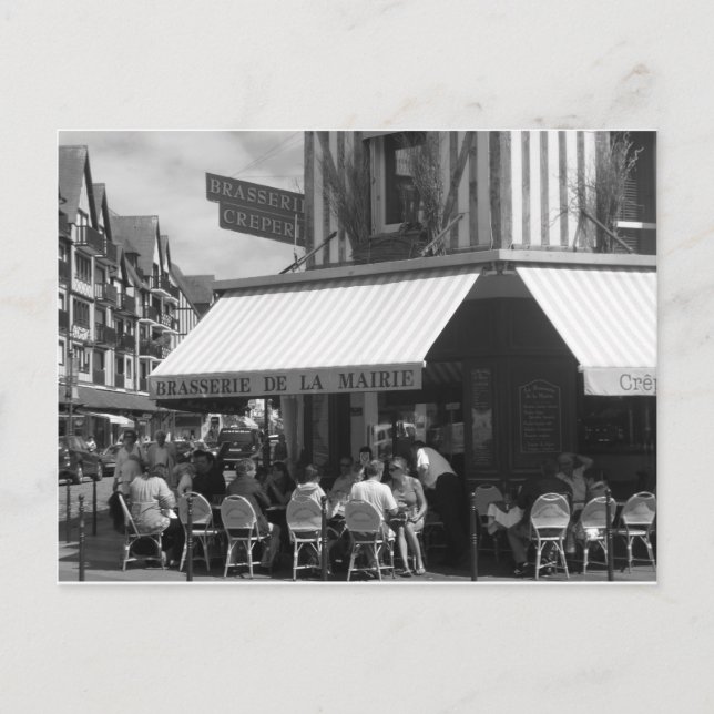 Fransk restaurangscen vykort (Framsida)