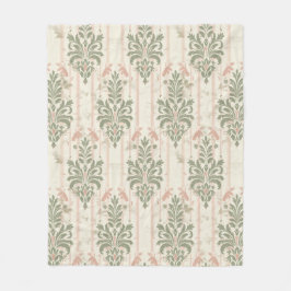 Fransk Retro Damask Randigt Mönster – Vintage Salv Fleecefilt