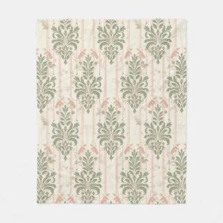 Fransk Retro Damask Randigt Mönster – Vintage Salv Fleecefilt