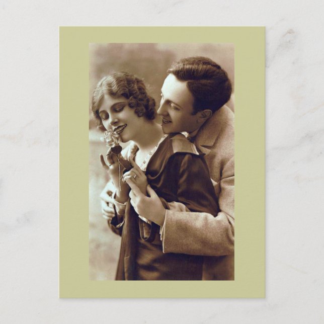 Fransk Retro Romantic-vykort Vykort (Framsida)