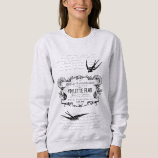 Fransk Retro violett design för parfymetiketttext Tee