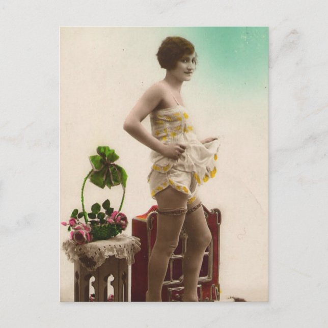 Fransk Risqué-Vintage, foto Vykort (Framsida)