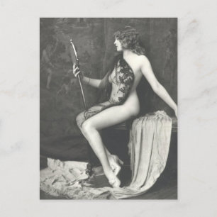 Fransk Risqué Vintage-foto Vykort