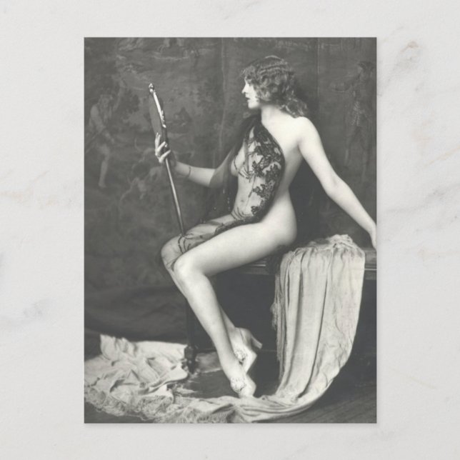 Fransk Risqué Vintage-foto Vykort (Framsida)