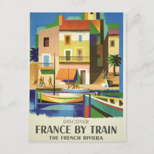 Fransk Riviera från Tåg Travel Poster Postcard Vykort