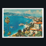 Fransk Riviera, Frankrike Art Deco Poster<br><div class="desc">Lägg till ett glamortryck med den här Art Deco-reseaffischen/vykortet för Fransken Riviera. Med luxuriösa stränder och azure vatten fångar biet Medelhavets elegans. Perfekt för resor älskare och fläkt av vintagens utformning.</div>