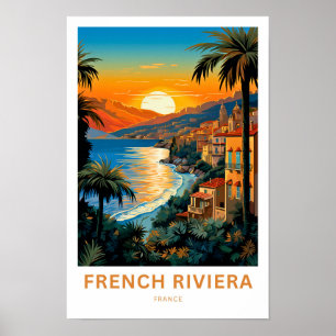 Fransk Riviera Frankrike Travel Print Poster