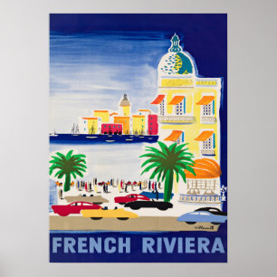 Fransk Riviera, Frankrike Vintage resor Poster