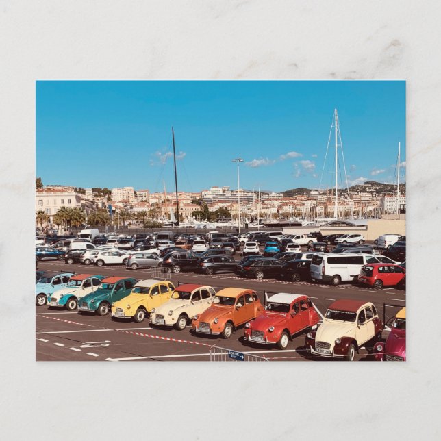 Fransk Riviera i Cannes Frankrike Classic Car Vykort (Framsida)