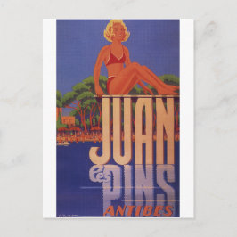 Fransk Riviera Postcard Juan Les Stift Antibes Vykort