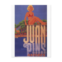 Fransk Riviera Postcard Juan Les Stift Antibes