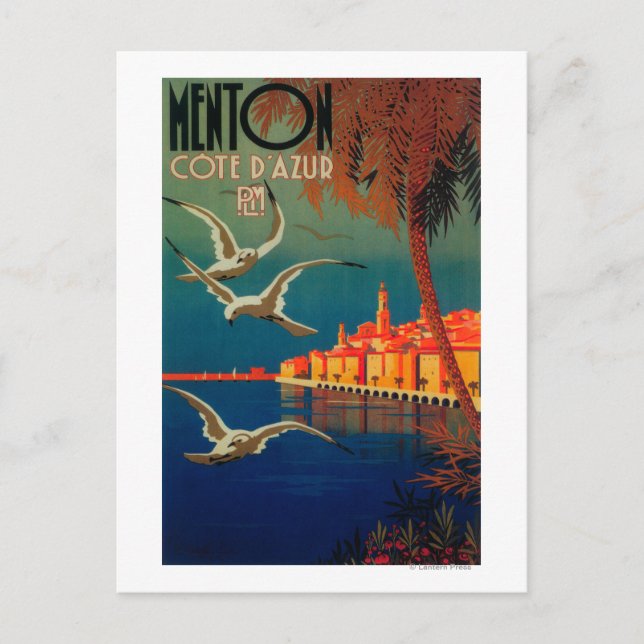Fransk Riviera Travel Poster nr 1 Vykort (Framsida)