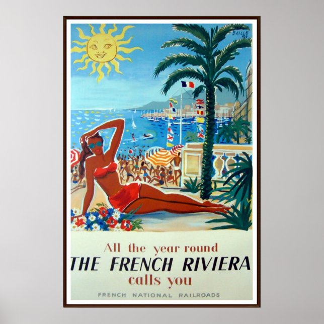 Fransk Riviera Vintage resor Poster (Framsidan)