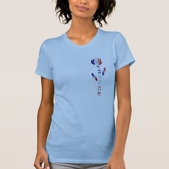 Fransk Ro Flagga T Shirt (Framsida)