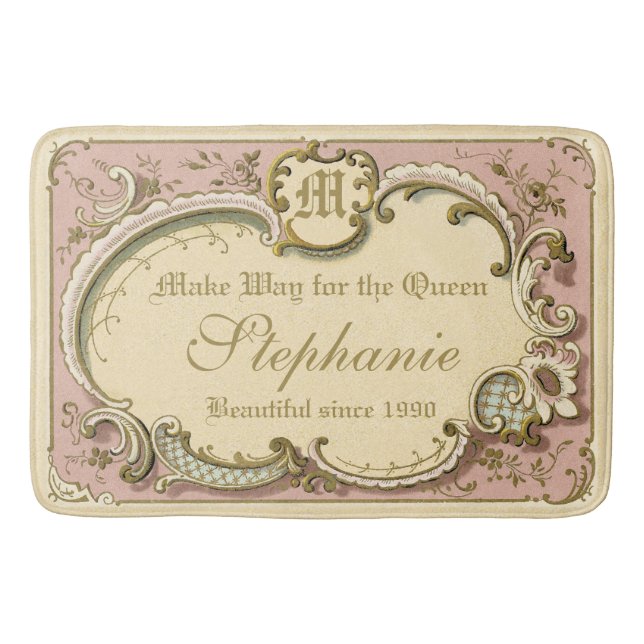 Fransk Rococo Boudoir Elegant Ram Guld Rosa Badrumsmatta (Framsidan)