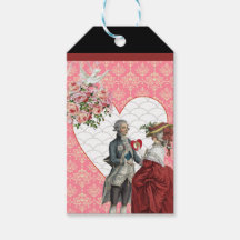 Fransk Rococo Couple och Rosa Damask Valentine