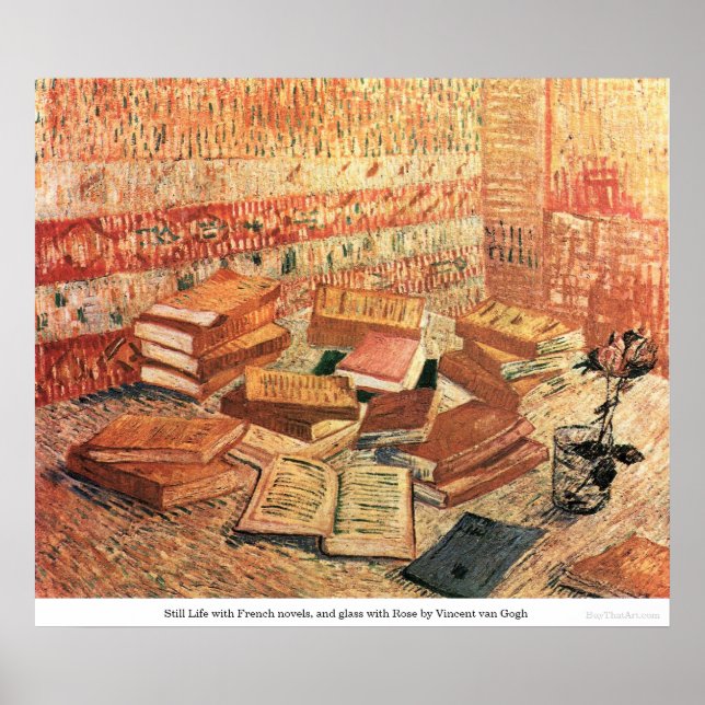 Fransk romaner och glas med Ro-van Gogh Poster (Framsidan)