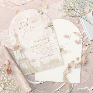 Fransk Romantik Bröllop  Arch ID870 Inbjudningar