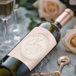 Fransk Romantik Bröllop Cheers till Kärlek ID870 Vinflaska Etikett