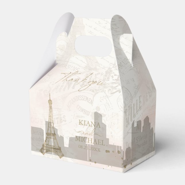 Fransk Romantik Bröllop Tack V2  ID870 Presentaskar (Framsidan Sidan)