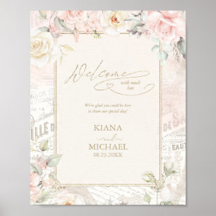 Fransk Romantik Bröllop Välkomsthälsning ID870 Poster