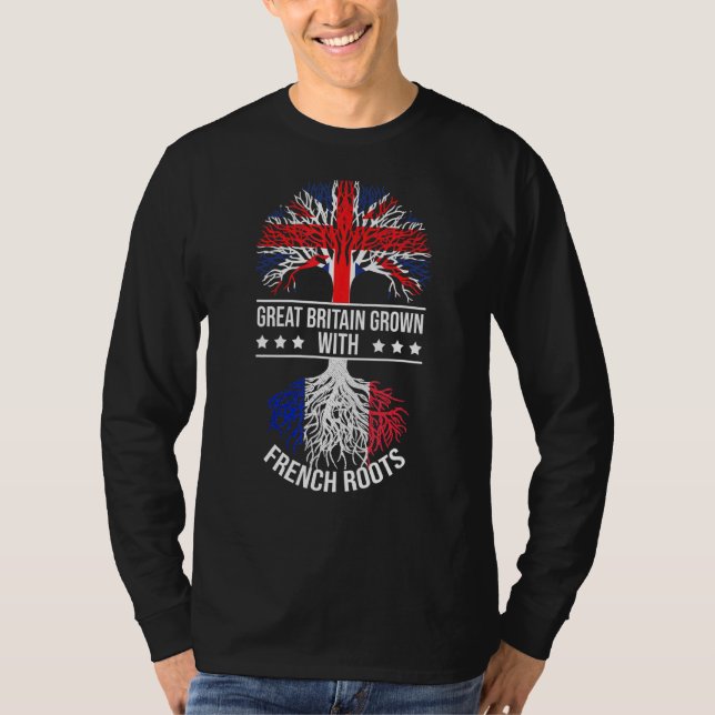 Fransk Roots Immigration Ancestry Underbar Britain T Shirt (Framsida)