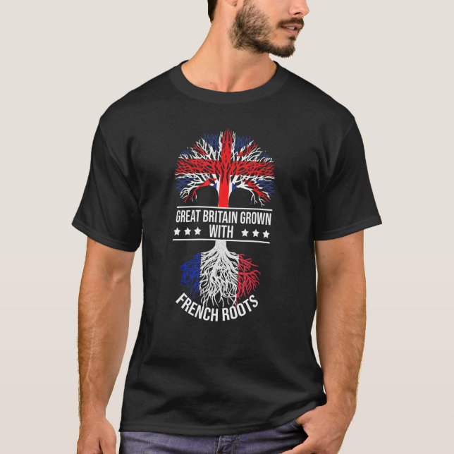 Fransk Roots Immigration Ancestry Underbar Britain T Shirt (Framsida)