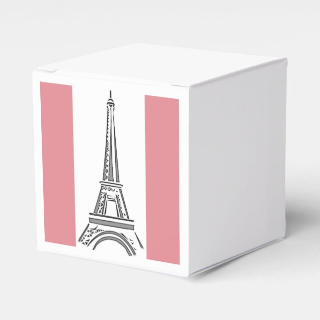 Fransk Rosa Eiffel Torn Party favors box Presentaskar (Framsidan Sidan)