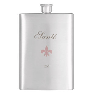 Fransk Rosa Fleur de Lis Santé Wedding Favor Fickplunta