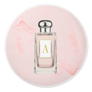 Fransk Rosa Parfym Flaska Chic Monogram Personligt Knopp