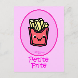 Fransk - Rosa Small Fry - Fransk Fries Vykort