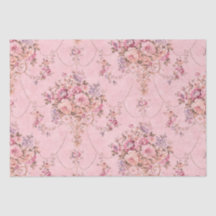 Fransk Rosa Victorian Stil Blommigt Decoupage