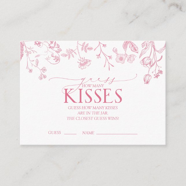 Fransk Rosa Viktorian Blommigt Möhippa Game Tilläggskort (Framsida)