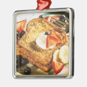 Fransk rostat bröd julgransprydnad metall