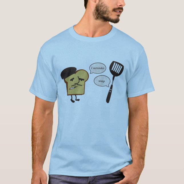 Fransk rostat bröd vs. spateln tee shirt (Framsida)