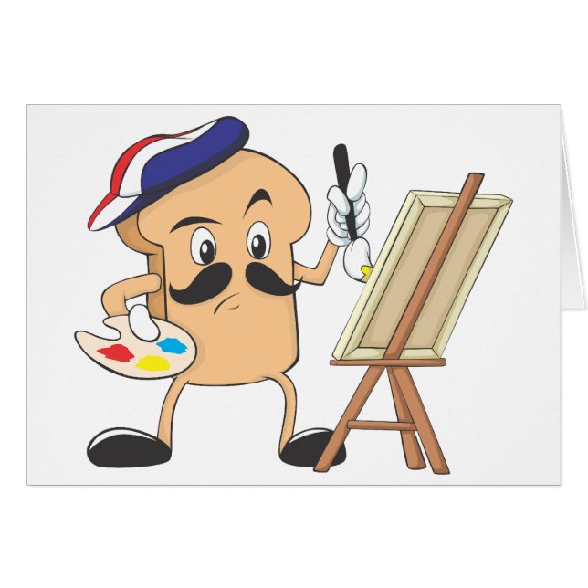 Fransk rostat brödkonstnär hälsningskort (Framsidan Horizontal)