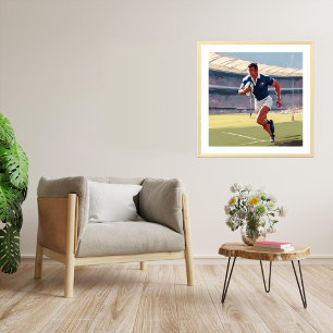 Fransk Rugby Player Art-utskrift Poster