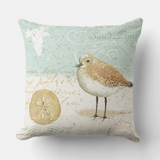 Fransk Sandpipblåsare för vintage Kudde (Framsida)