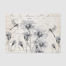 Fransk Script-jokertecken Dragonfly Decoupage Craf