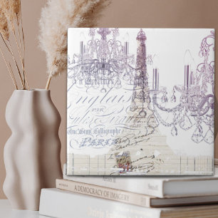 fransk scripts chandelier paris eiffel torn kakelplatta
