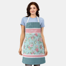 Fransk Shabby chic Pastel Teal Blue Rosa ros