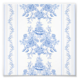Fransk,shabby chic, vintage,blek blå,vit,räknare fototryck