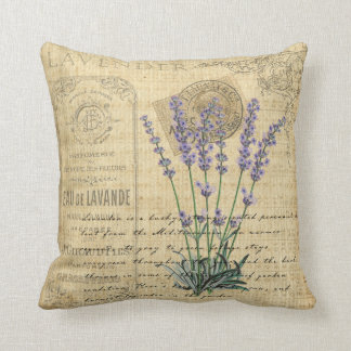 Fransk shabby chic vintage Lavender Cushion. Kudde