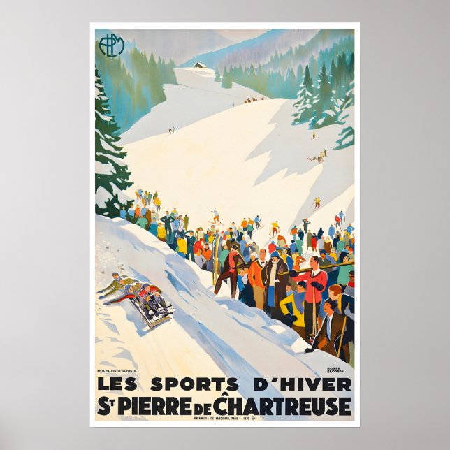 Fransk skidaffisch Saint Pierre de Chartreuse tryc Poster (Framsidan)