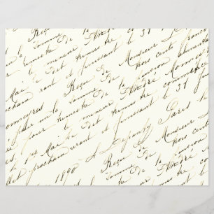 Fransk Skript Vintage Scrapbookpapper