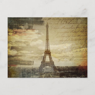 fransk skriver Modern Vintage Paris Eiffel Torn Vykort