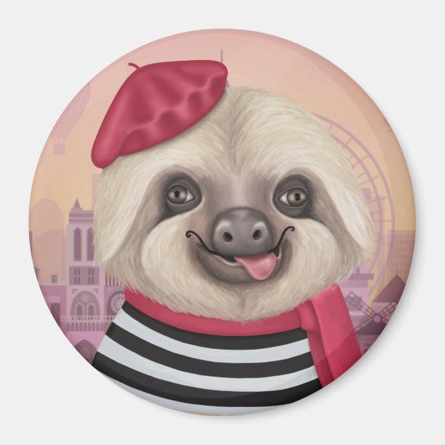 Fransk Sloth Magnet (Framsidan)