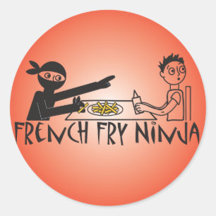 Fransk småfisk Ninja Runt Klistermärke