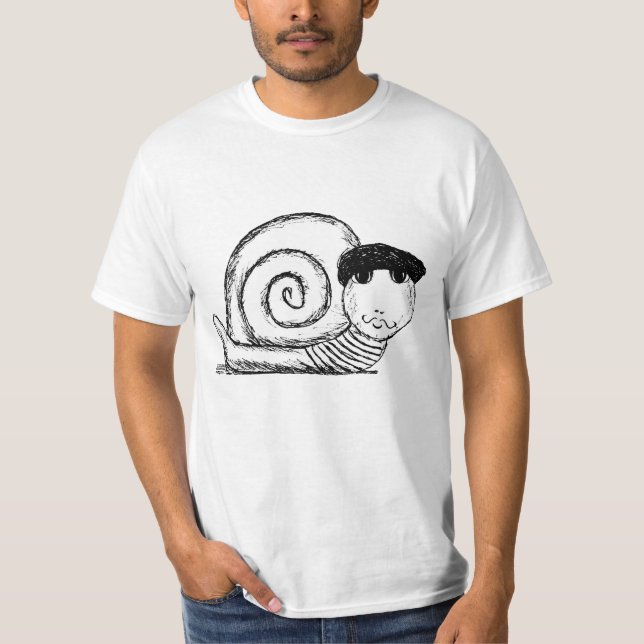 Fransk Snigel Escargot T Shirt (Framsida)
